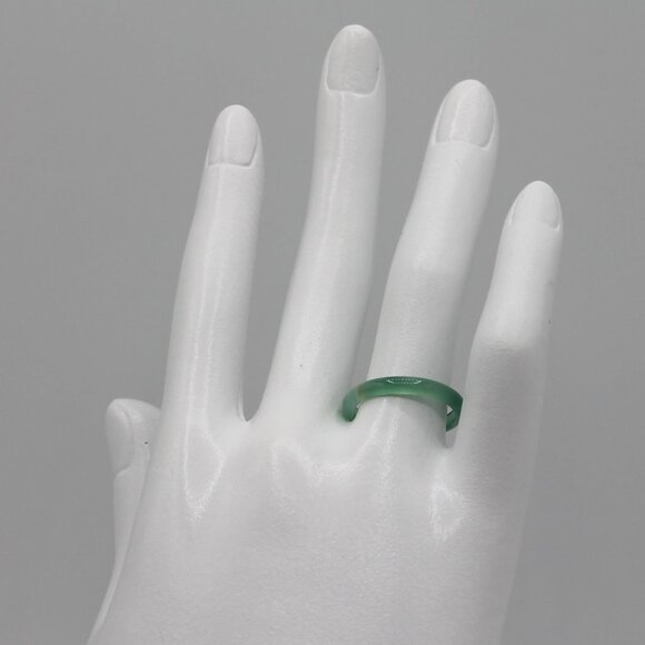 Jewelry ring band mint natural stone 2.5mm wide thin delicate minimalist new - Picture 5 of 6